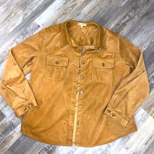 Women’s large democracy velvet ribbed shacket